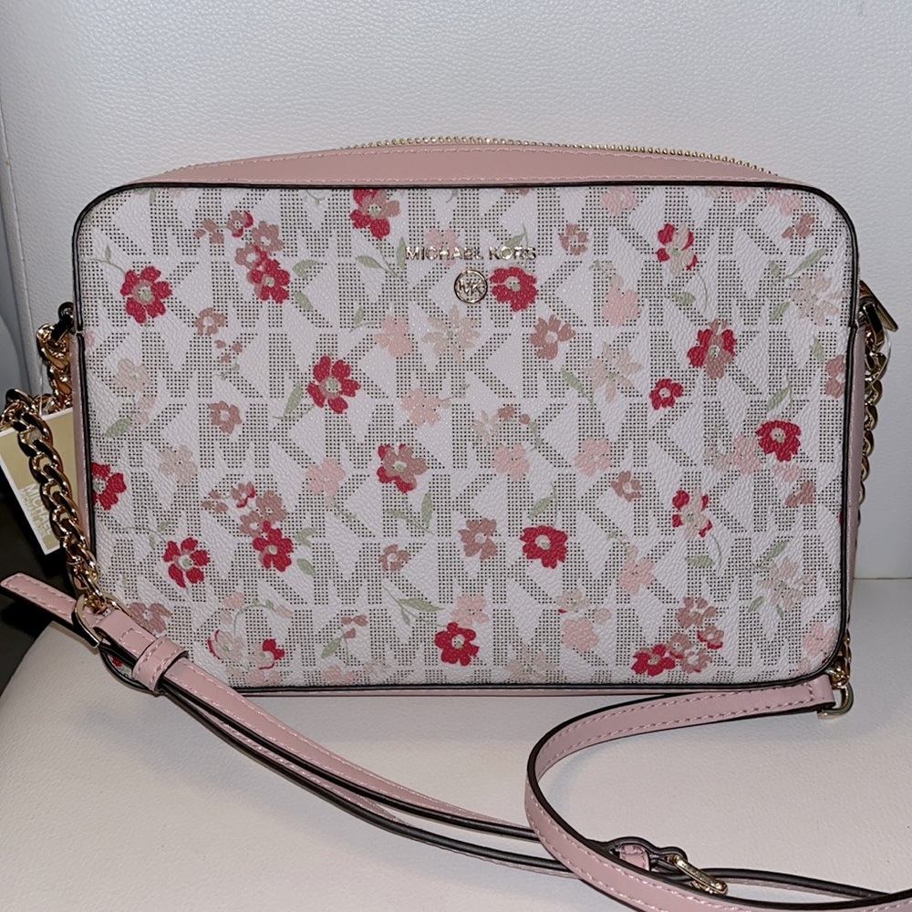 Michael Kors Jet Set Charm LG East West Crossbody Bag Vanilla Multi… NWT